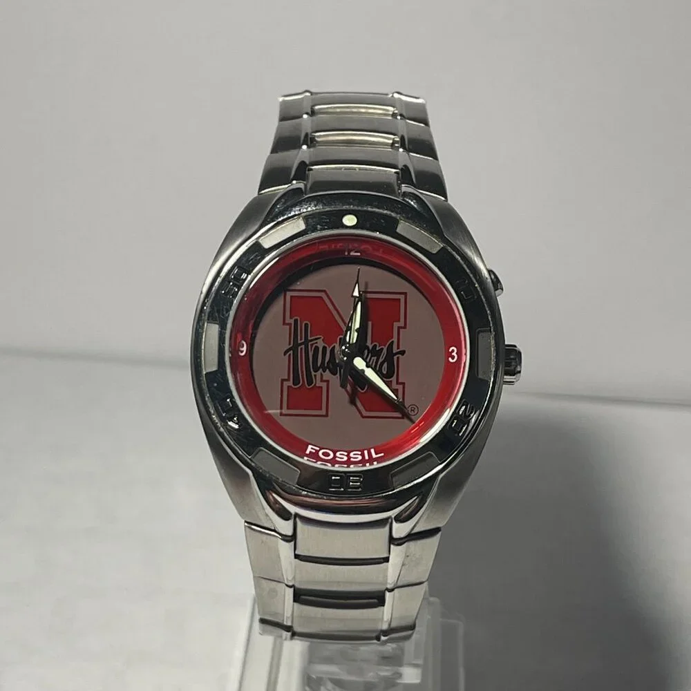 Nebraska Cornhuskers NCAA Stainless-Steel Kaleido Watch by Fossil NEW